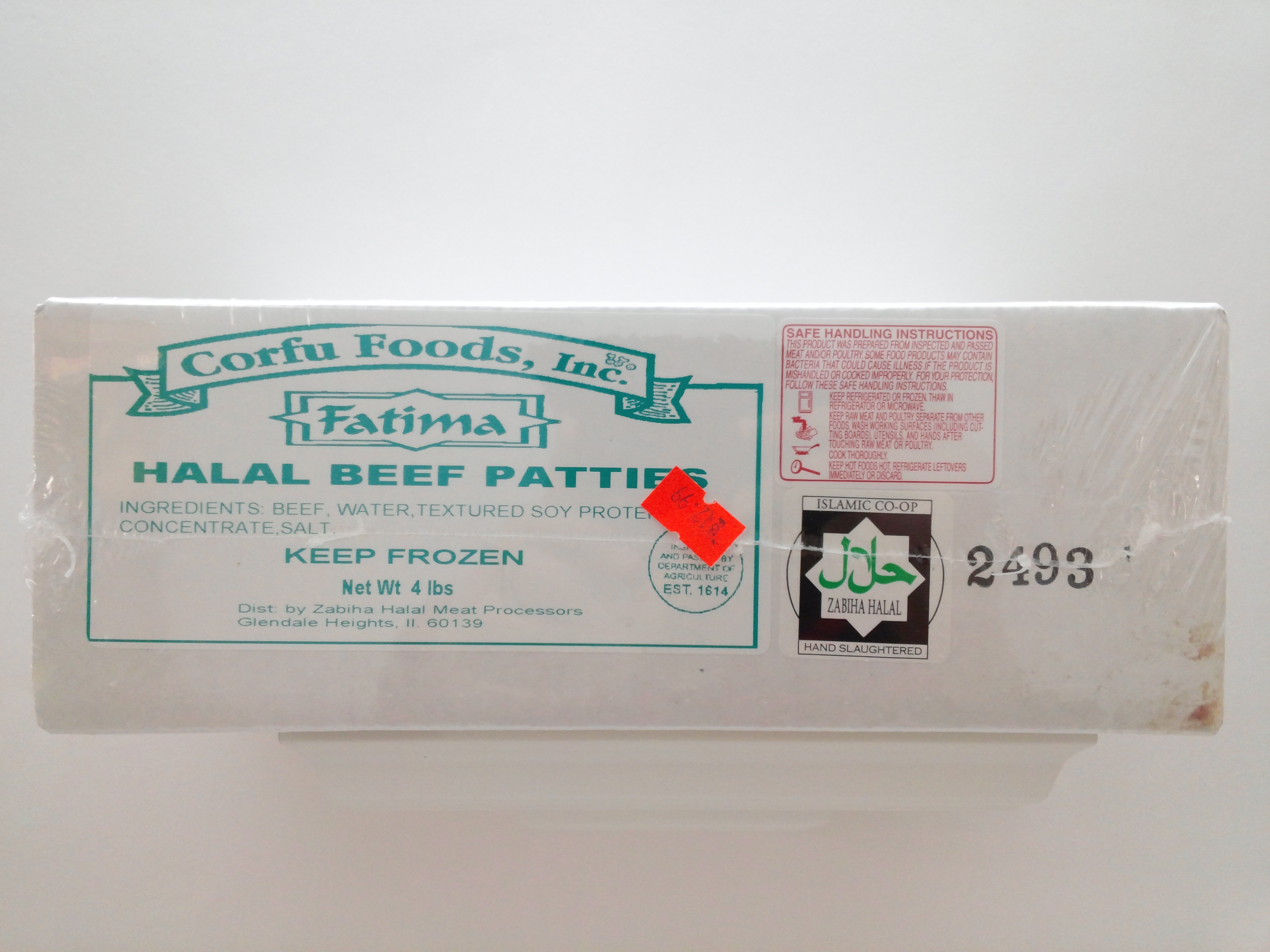 Fatima Halal beef Patties 4 lbs  