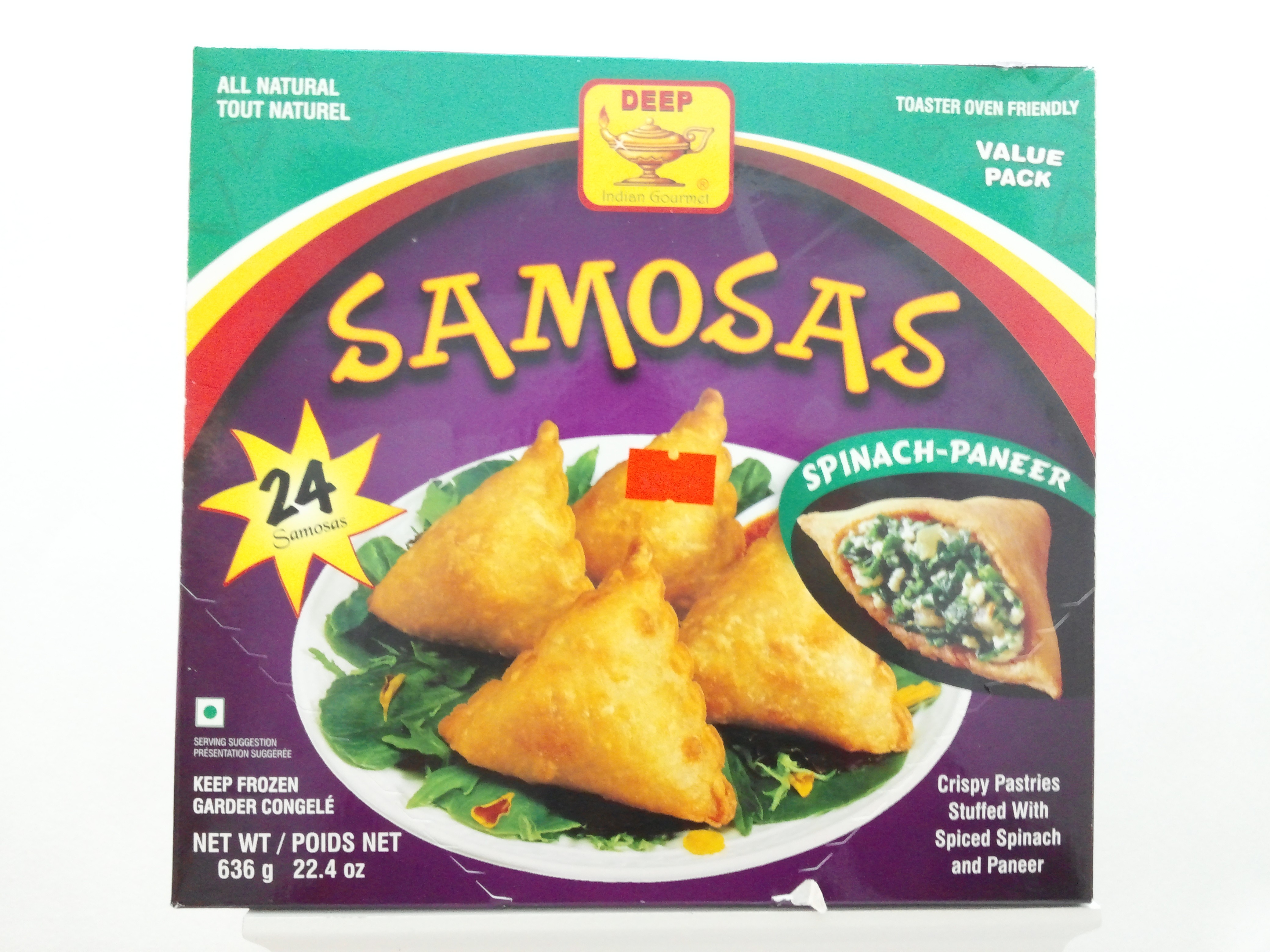 Deep Samosas Spinach-Paneer 24 pcs 22.4 oz Deep Samosas Spinach-Paneer 24 pcs 22.4 oz