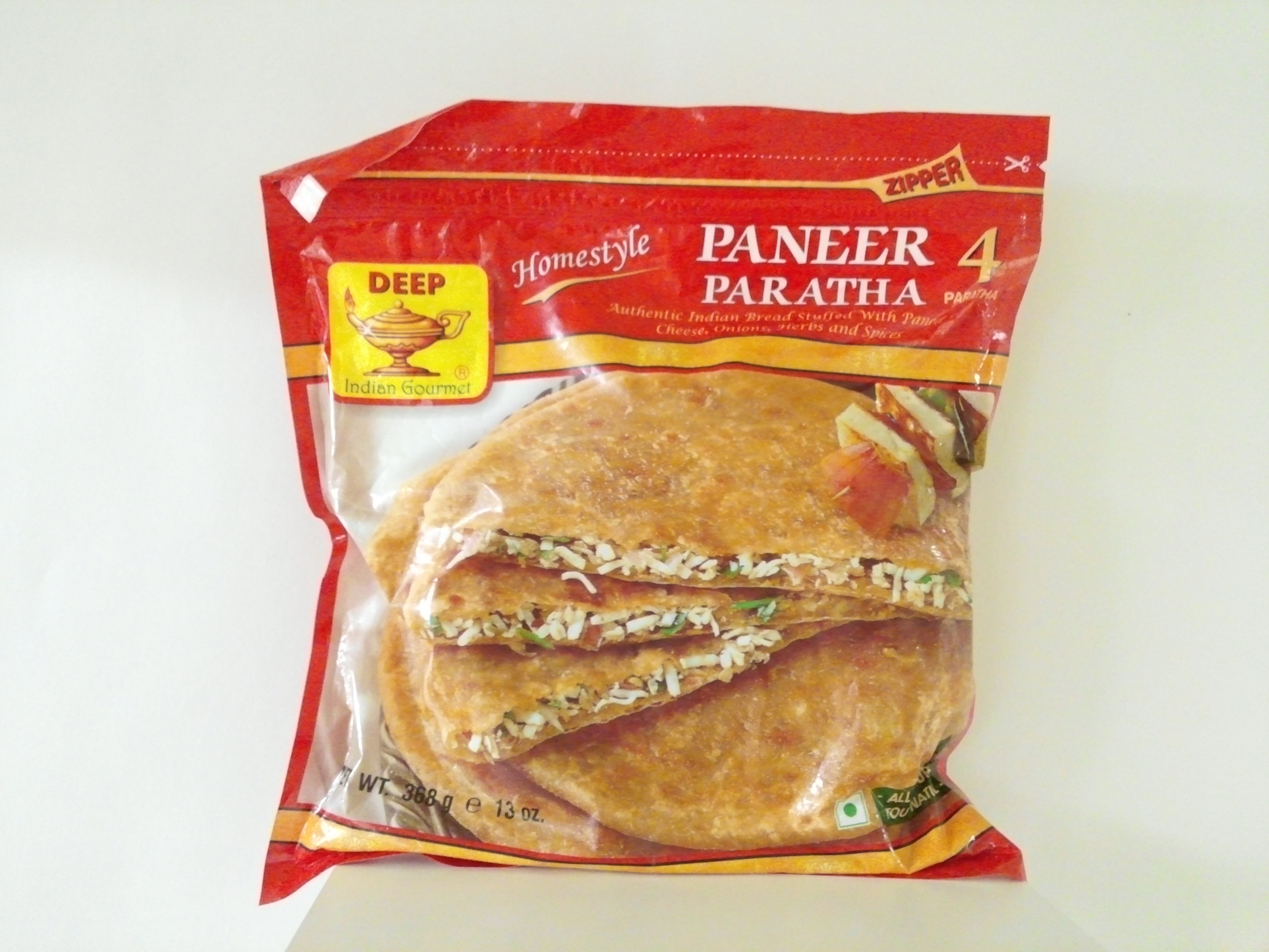 Deep Homestyle Paneer Paratha  4 pcs 13 oz 