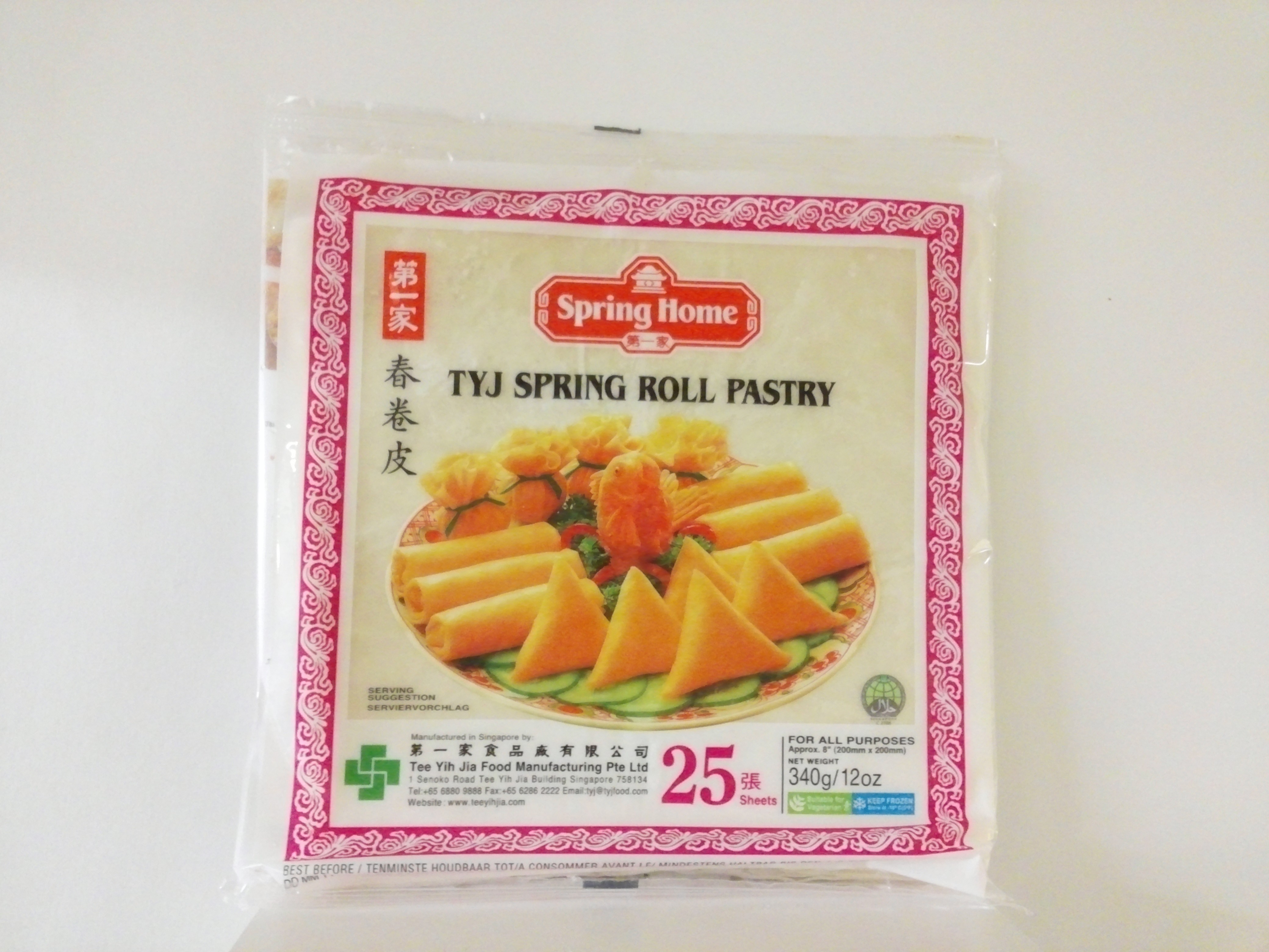TYJ Spring Roll Pastry 25 sheets 12 oz