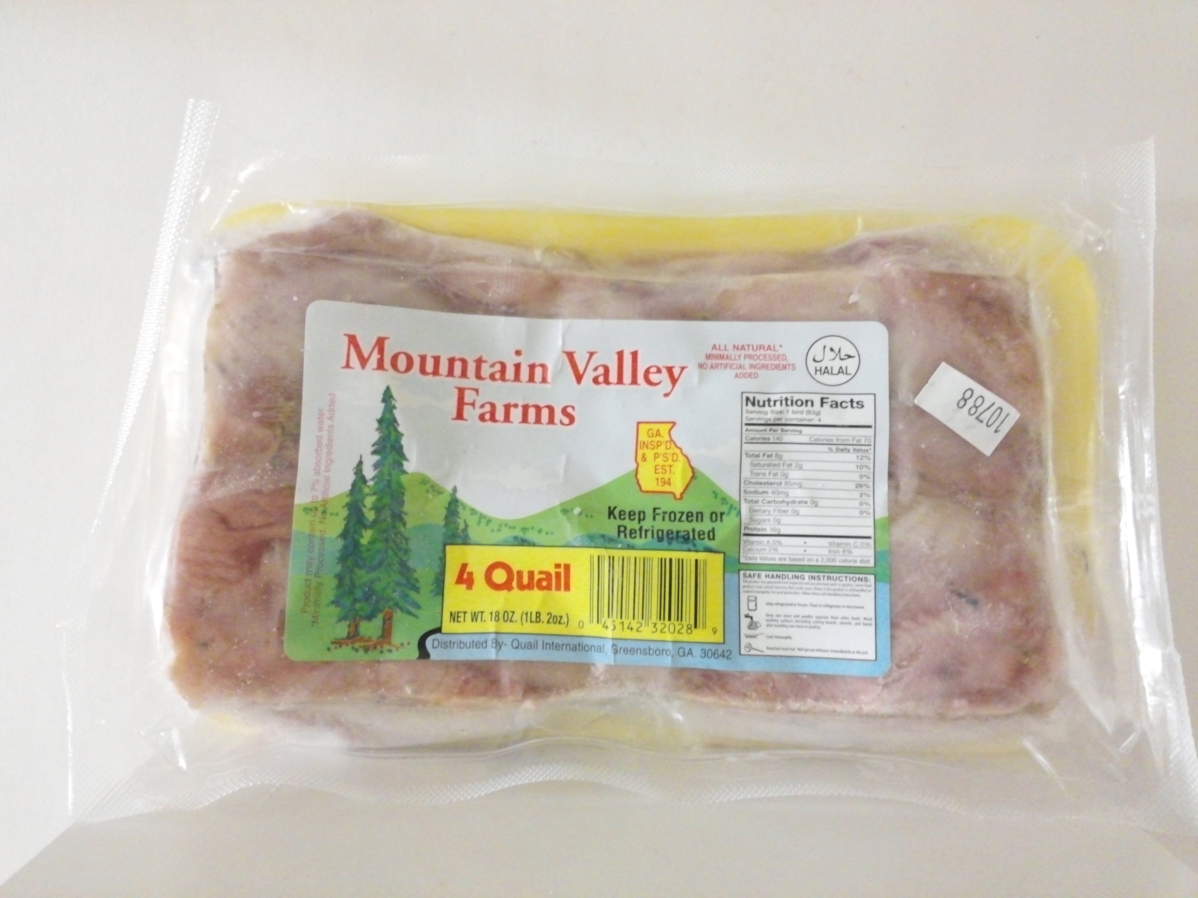 Mountain Valley Farm's Quail, 4nos-18 oz