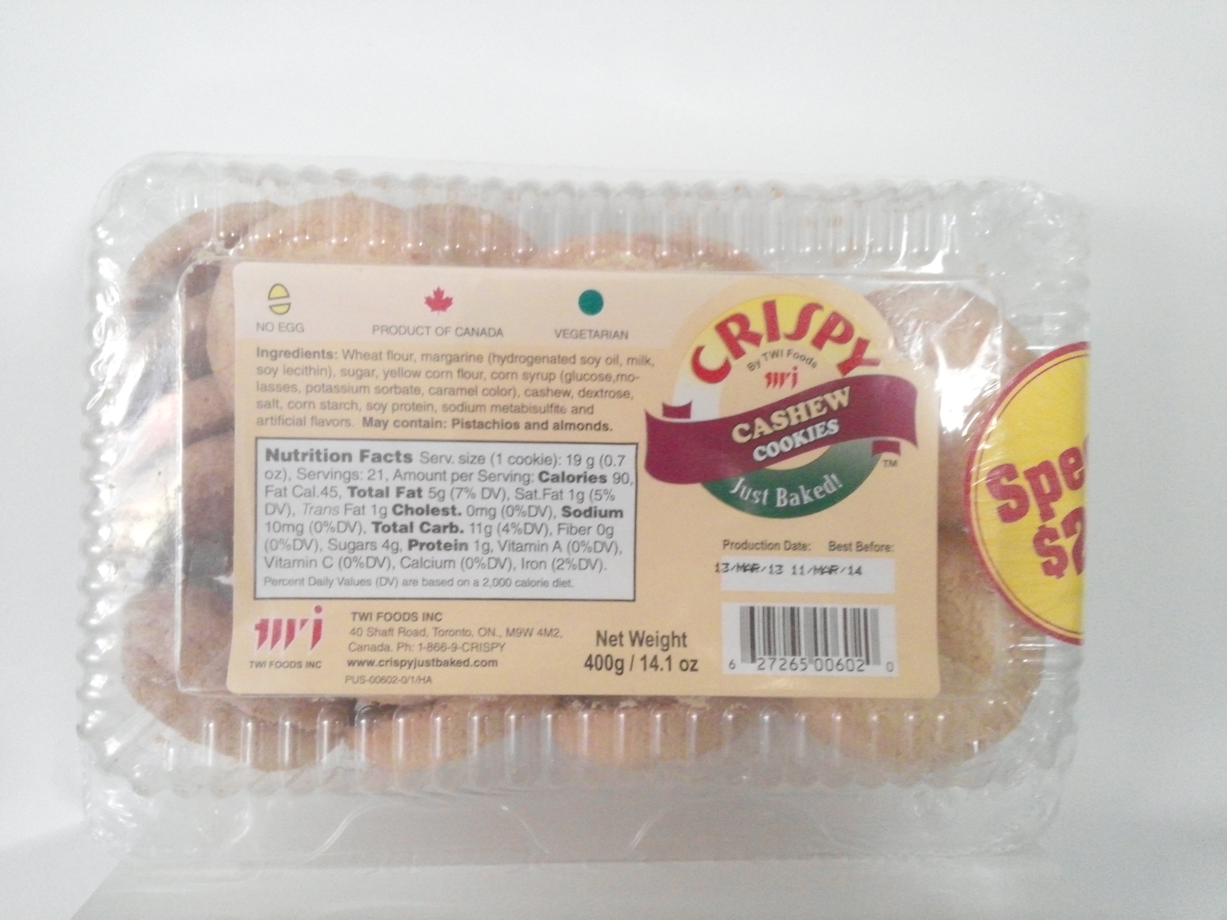 Crispy Cashew Cookies 12 oz Crispy Cashew Cookies 12 oz