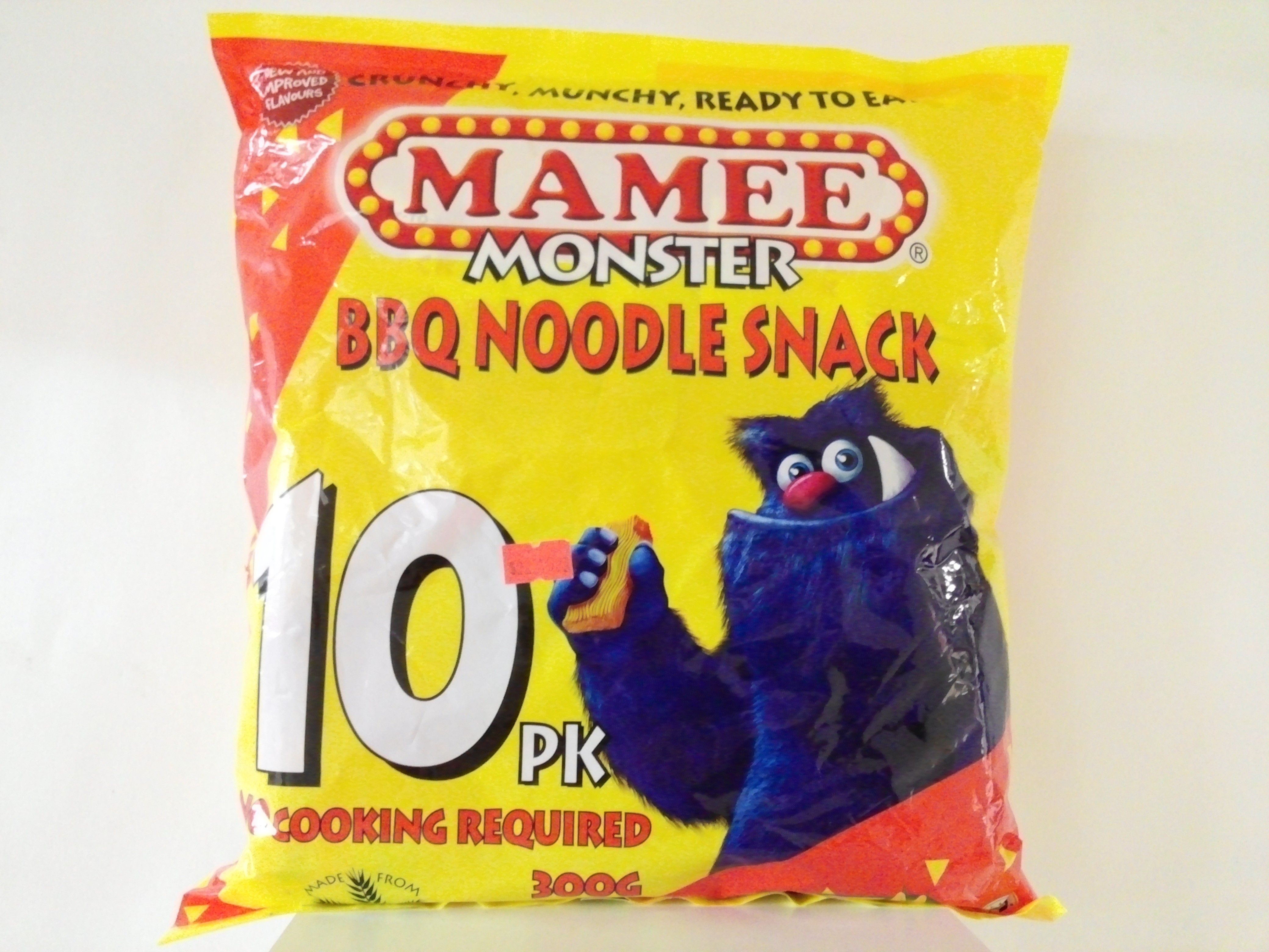 Mamee's Monster BBQ Noodle Snack10 pk - 300 grm