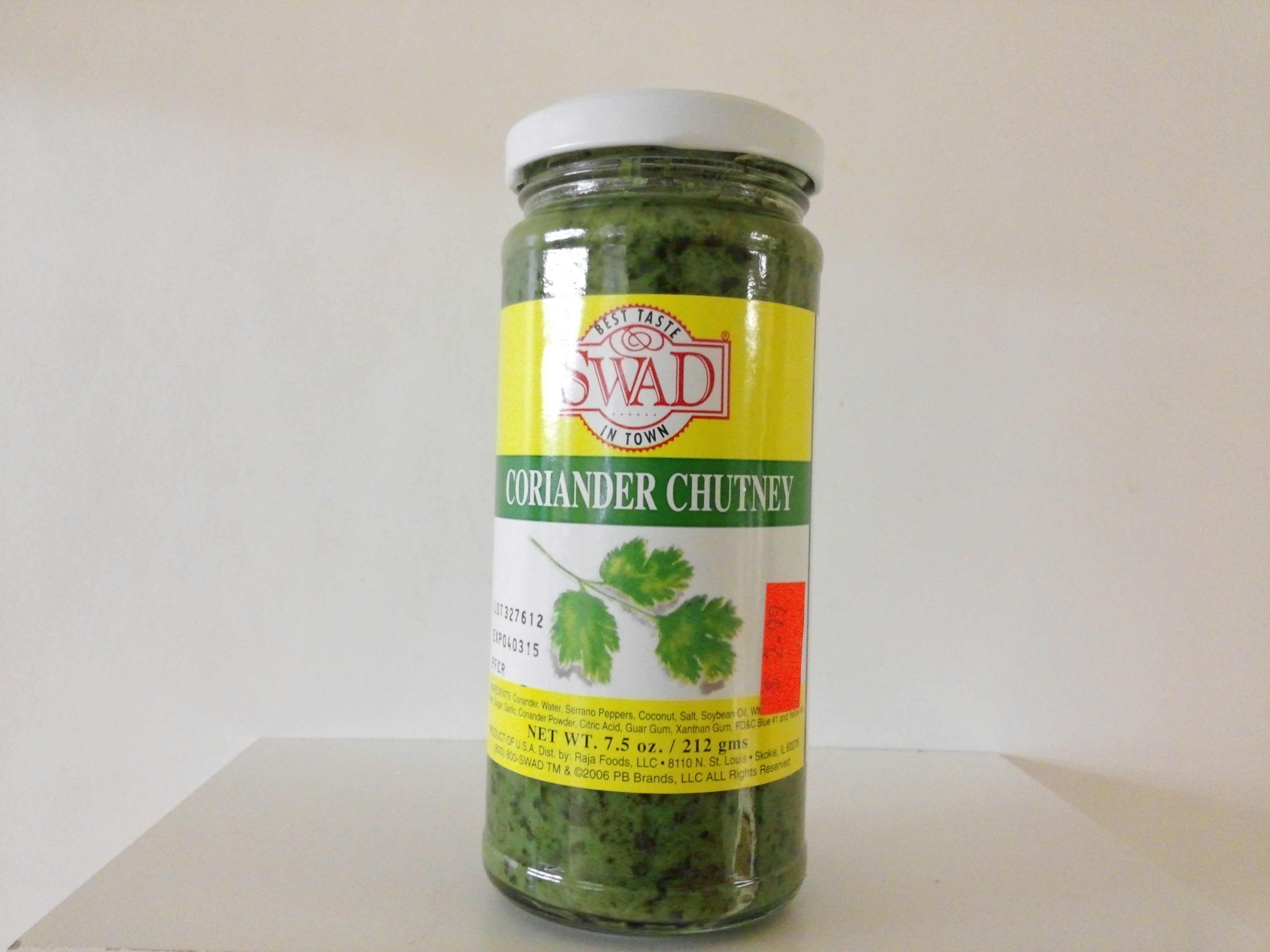 Swad Coriander Chutney 7.5 oz Swad Coriander Chutney 7.5 oz