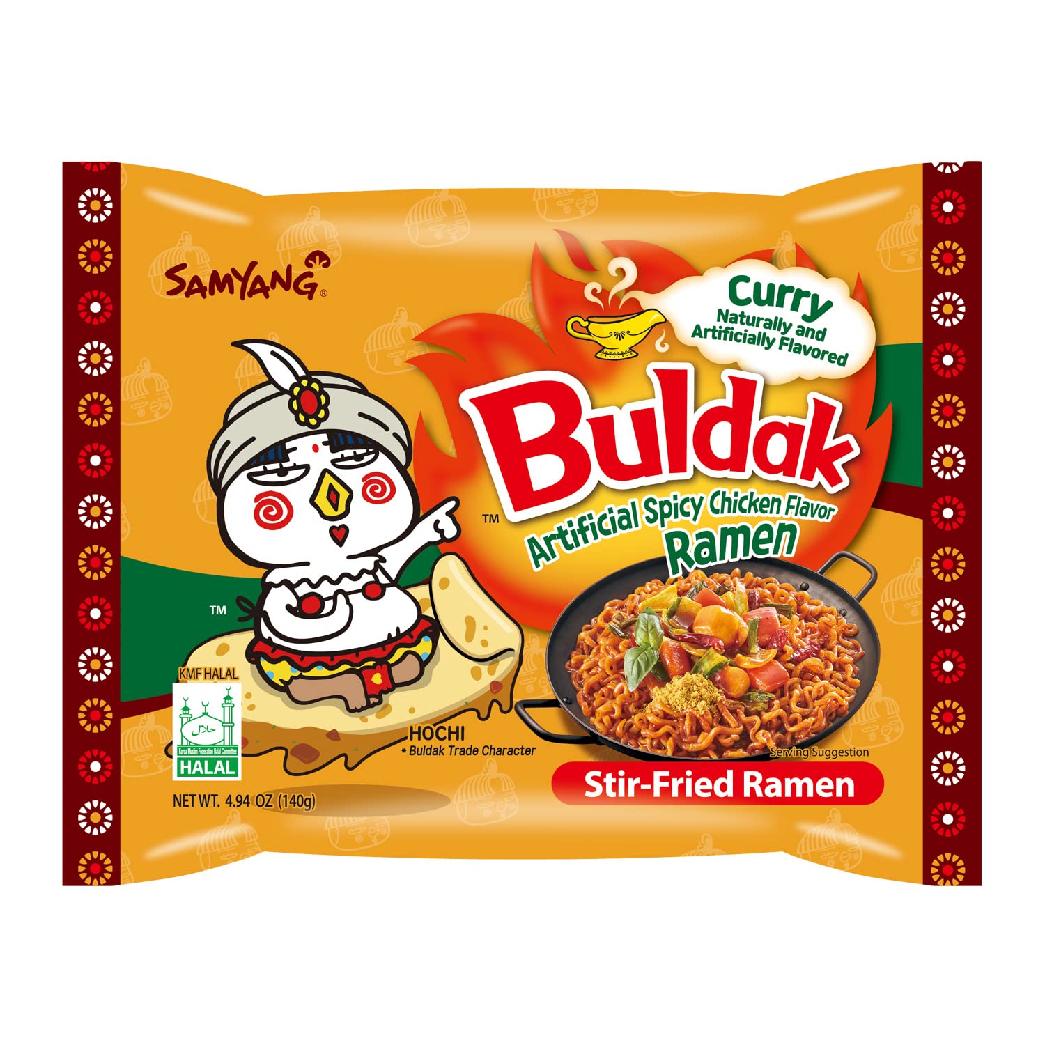 Samyang Buldak Curry Flavored Stir-Fried Ramen Noodles 4.94 oz