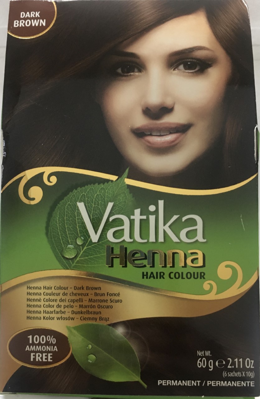 Vatika Henna Hair Colour, Dark Brown Color - 60 grm