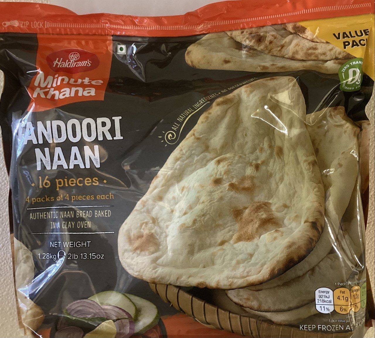 Haldiram's Tandoori Naan (Value Pack)-16 pcs-45.15 oz