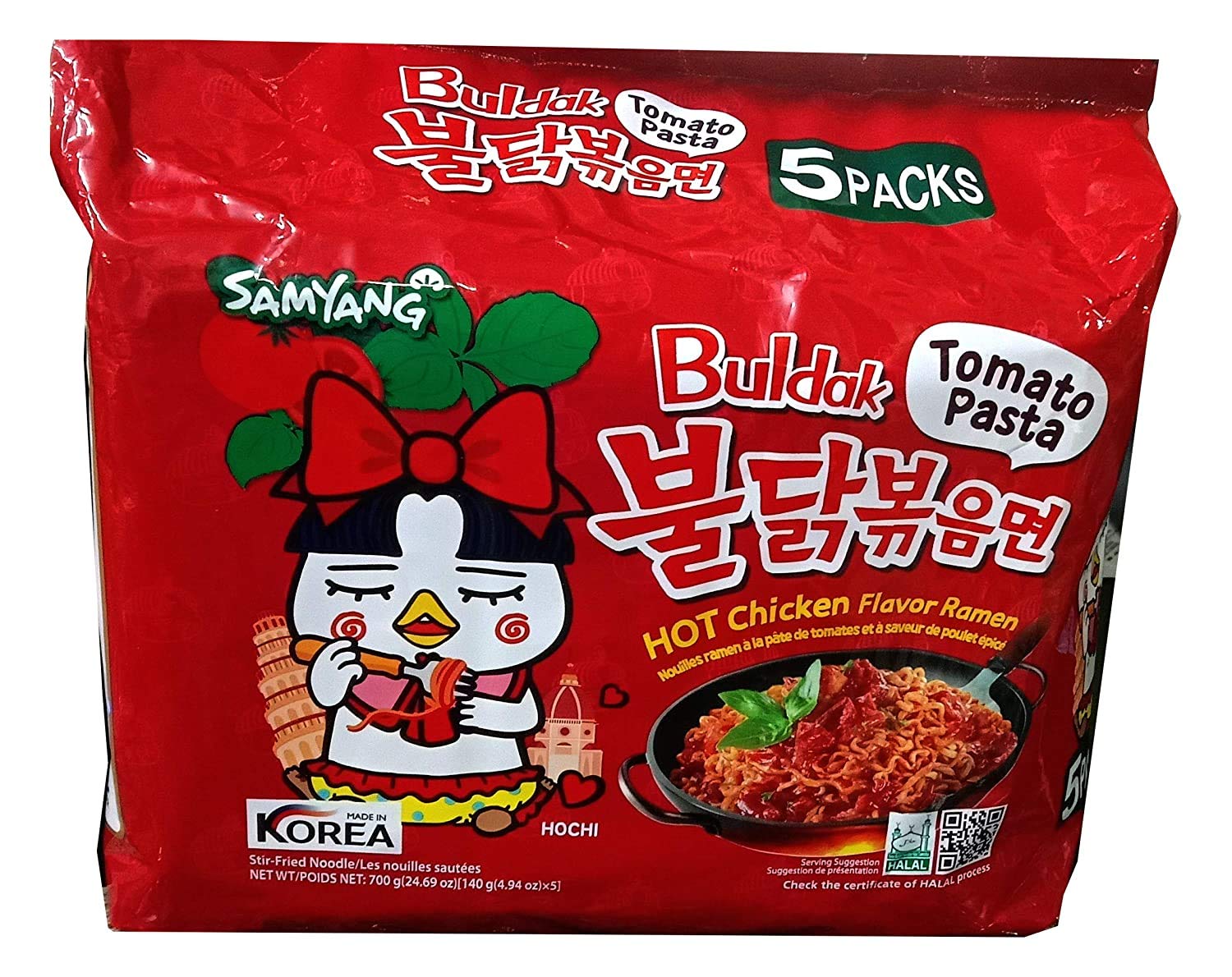 Samyang Buldak Tomato Pasta Flavored Stir-Fried Noodles 4.94 oz